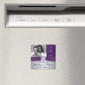 Paarse, zilvergrijze bloemmolen Save the Date Magn Magneet (Insitu (Vaatwasser))