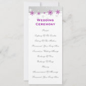 Paarse zilvergrijze sneeuwvlok voor het trouwprogr kaart (Achterkant)