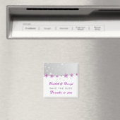 Paarse zilvergrijze sneeuwvlokbruiloft Bespaar de  Magneet (Insitu (Vaatwasser))