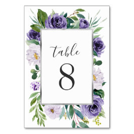 Paarse zilvergrijze Waterverf bloemenbruiloft Kaart
