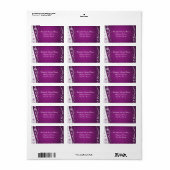 Paarse, zilvergrijze witte winter bruiloft label (Full Sheet)