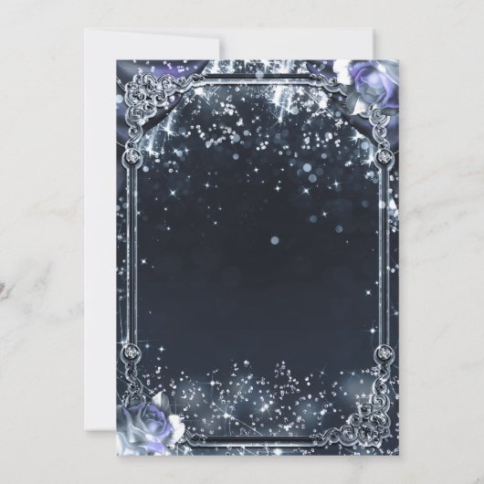 Paarse zilversparkle Licht Sweet 16 16th Kaart (Achterkant)