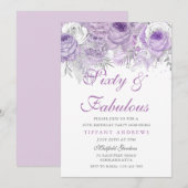 Paarse Zilverzestig en verbluffend 60e verjaardag Kaart (Voorkant / Achterkant)