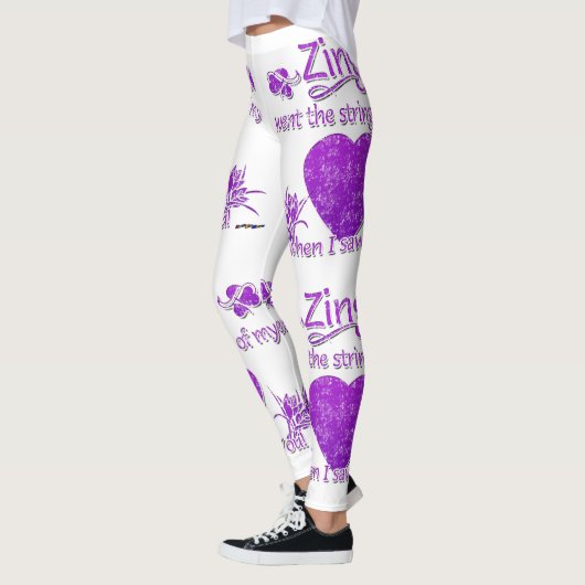 Paarse Zing gaf de stralen van mijn hart toen ik Leggings (Links)
