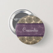 Paarse  Zinnia-Button Ronde Button 5,7 Cm (Voorkant /achterkant)