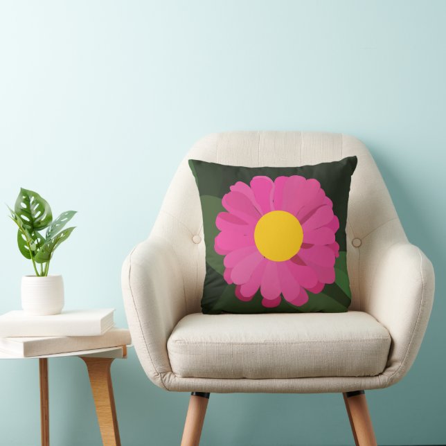 Paarse Zinnia Flower Kussen (Stoel)