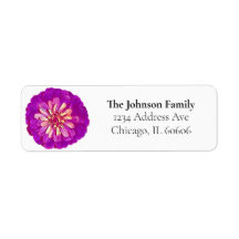 Paarse Zinnia Return Address Labels