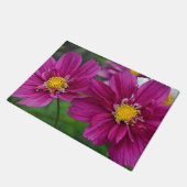 Paarse zinnibloemen deurmat (Schuin)