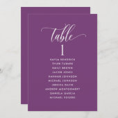 Paarse Zitplankaarten met gastnamen (Voorkant / Achterkant)