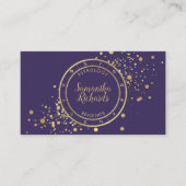 Paarse Zodiac Astrologie Gouden Sterren Visitekaartje (Voorkant)