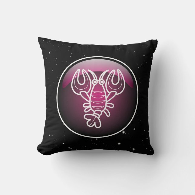 Paarse zodiac-kanker kussen (Voorkant)
