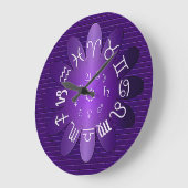 Paarse zodiale astrologie Symbolen wandklok (Hoek)