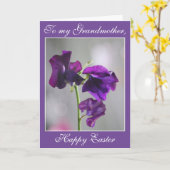 Paarse Zoete Erwtbloemen Pasen Kaart (Gele Bloem)
