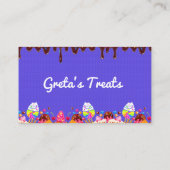 Paarse zoeten en behandelde Snoepjes Visitekaartje (Achterkant)