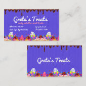 Paarse zoeten en behandelde Snoepjes Visitekaartje (Voorkant / Achterkant)