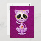 Paarse Zombie Sugar Kitten Briefkaart (Voorkant / Achterkant)