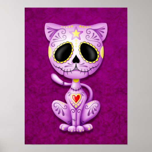 Paarse Zombie Sugar Kitten Poster (Voorkant)