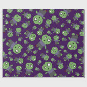 Paarse zombies cadeaupapier (Vlak)