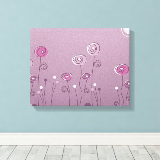 Paarse zomer canvas afdruk (Insitu (Houten vloer))