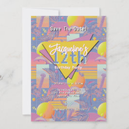 Paarse zomer Vaporwave Sunset Verjaardag Kaart