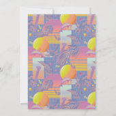 Paarse zomer Vaporwave Sunset Verjaardag Kaart (Achterkant)