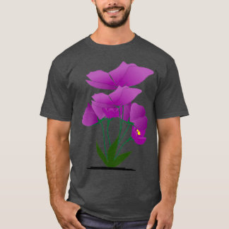 Paarse zomerbloemen plant t-shirt