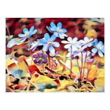 Paarse zomerbloemen schilderij