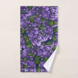 Paarse zomerFloral Kunst Lila Gardening Patroon Handdoek