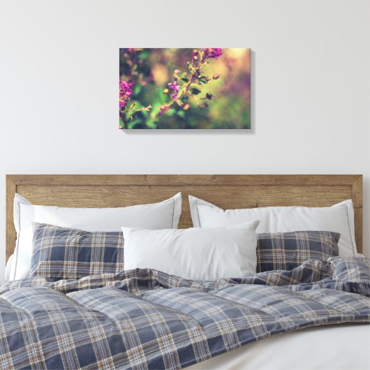Paarse zomerse natuur canvas afdruk (Insitu (Slaapkamer))