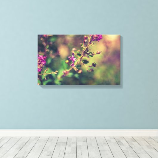 Paarse zomerse natuur canvas afdruk (Insitu (Houten vloer))