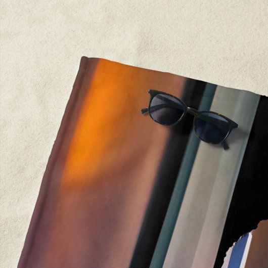 Paarse zon, eenhoorns, volle maan op het strand strandlaken (In situ)