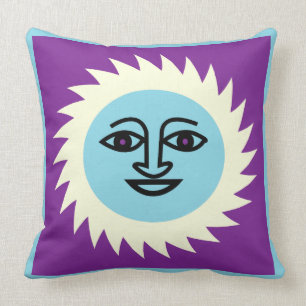 Paarse zon en quatrefoliepalg kussen