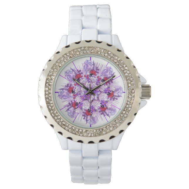 Paarse zon Fairy Watch Horloge (Voorkant)