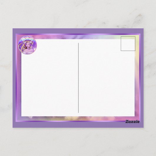 Paarse Zon Fee Ansichtkaart Briefkaart (Achterkant)