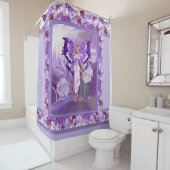 Paarse Zon fee  Douchegordijn (In situ)