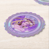 Paarse zon fee kartonnen onderzetters (Gekanteld)