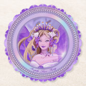 Paarse zon fee kartonnen onderzetters (Voorkant)