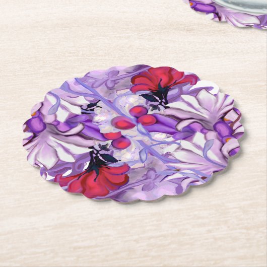 Paarse zon fee kartonnen onderzetters (Gekanteld)