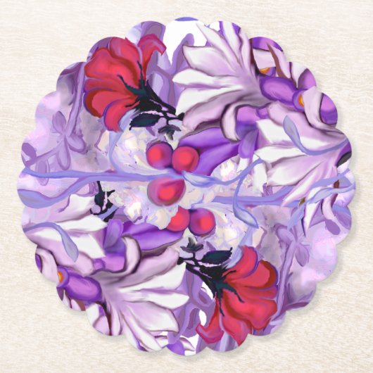 Paarse zon fee kartonnen onderzetters (Voorkant)