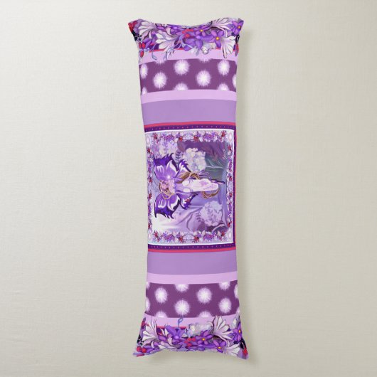 Paarse zon lichaamskussen (Voorkant Verticaal)