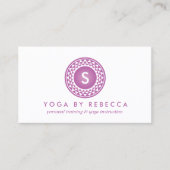 PAARSE ZON LOGO MONOGRAM voor YOGA STUDIO, DOCENT Visitekaartje (Voorkant)