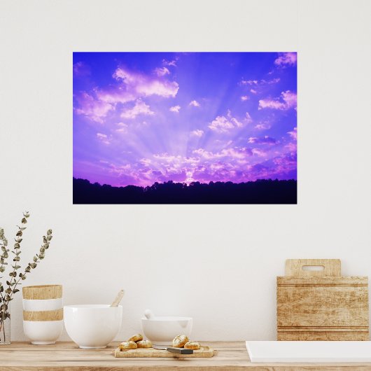 Paarse zon poster (Keuken)