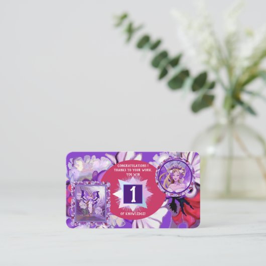 Paarse zon visitekaartje (Staand voorkant)