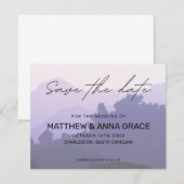 Paarse zondagsreis save the date (Voorkant / Achterkant)