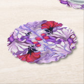 Paarse zonfee kartonnen onderzetters (Gekanteld)