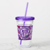 Paarse zonnebank acryl drinkbeker (Achterkant)