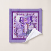 Paarse zonnebank bad handdoek (Wasdoekje)