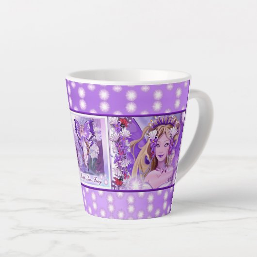 Paarse zonnebank latte mok (Rechterhoek)