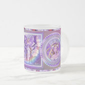 Paarse zonnebank matglas koffiemok (Voorkant rechts)