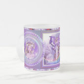 Paarse zonnebank matglas koffiemok (Voorkant links)